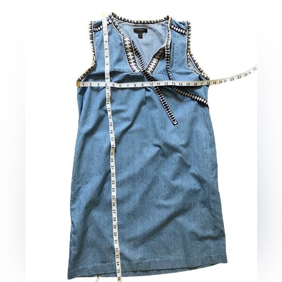 J. Crew Denim Blue Tunic with Geometric Trim (4) - Picture 4 of 5